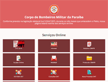 Tablet Screenshot of bombeiros.pb.gov.br